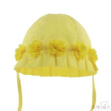 H38-Y: Yellow Flower Hat (0-24 Months)